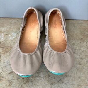 Tieks Taupe Leather Flats
